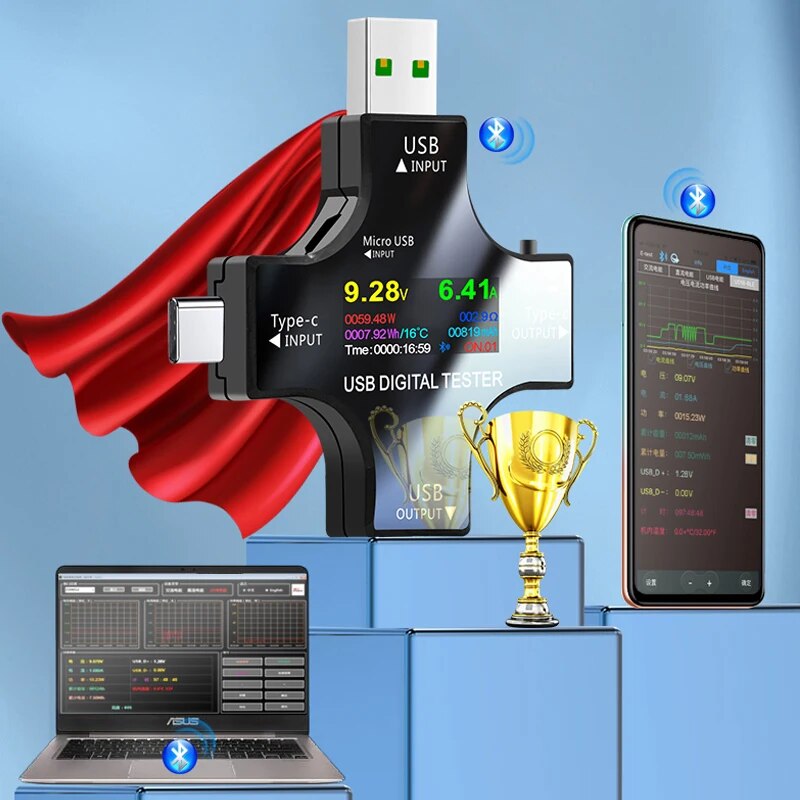 USB Tester DC Type-C PD Digita - Power Supply Tester recension och pris