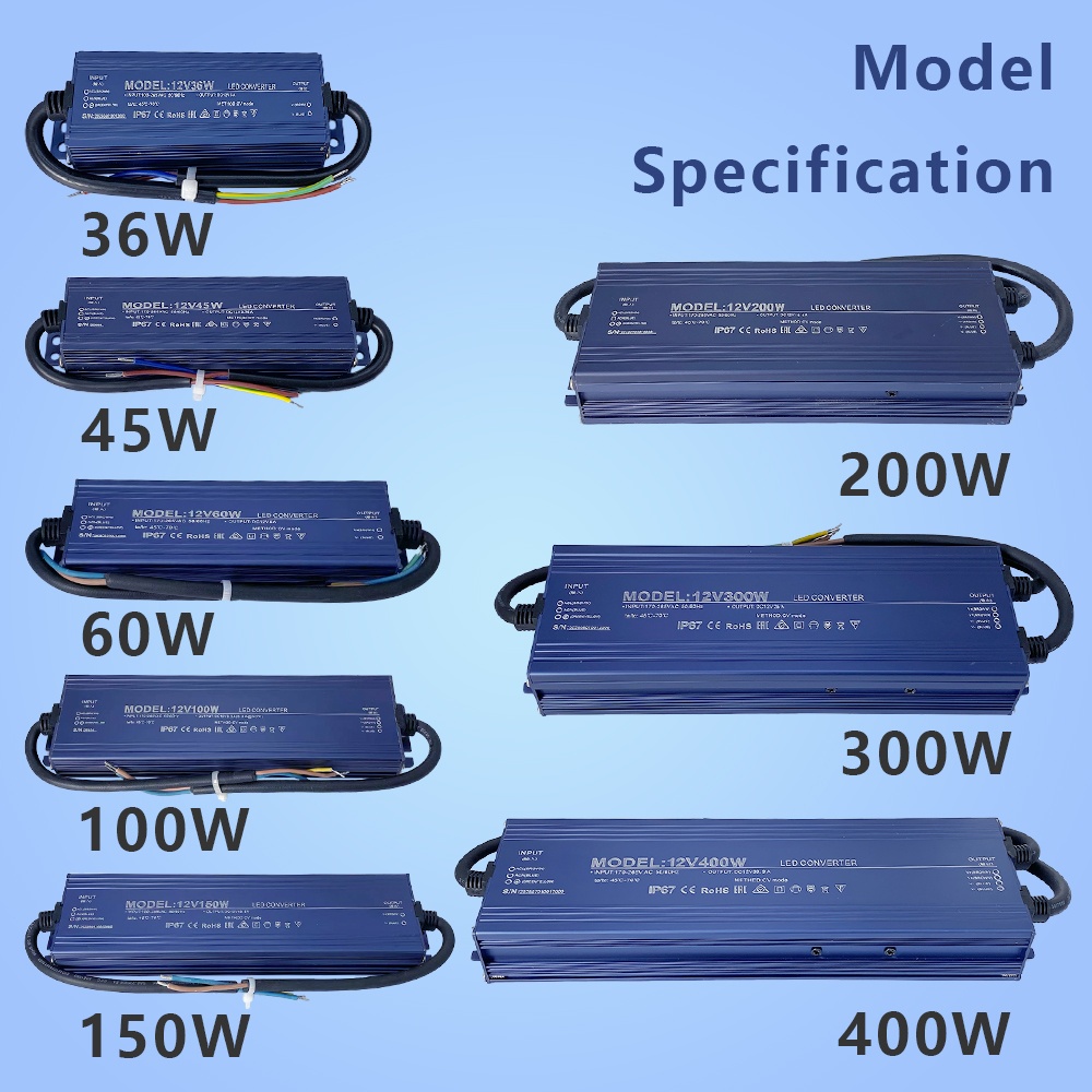 IP67 Waterproof Input 110V-265 - Power Supply 500W recension och pris