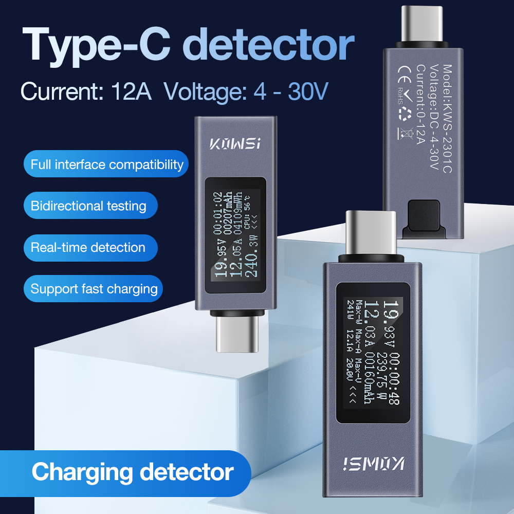 Type-C Tester LCD Digital Volt - Power Supply Tester recension och pris