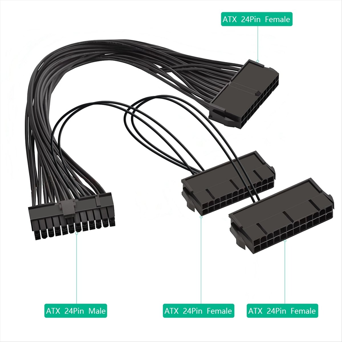 【A19R】ATX 24 Pin Male 1 to 3 P - Psu Computer recension och pris